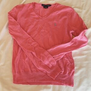 Ralph Lauren Pink V neck Sweater